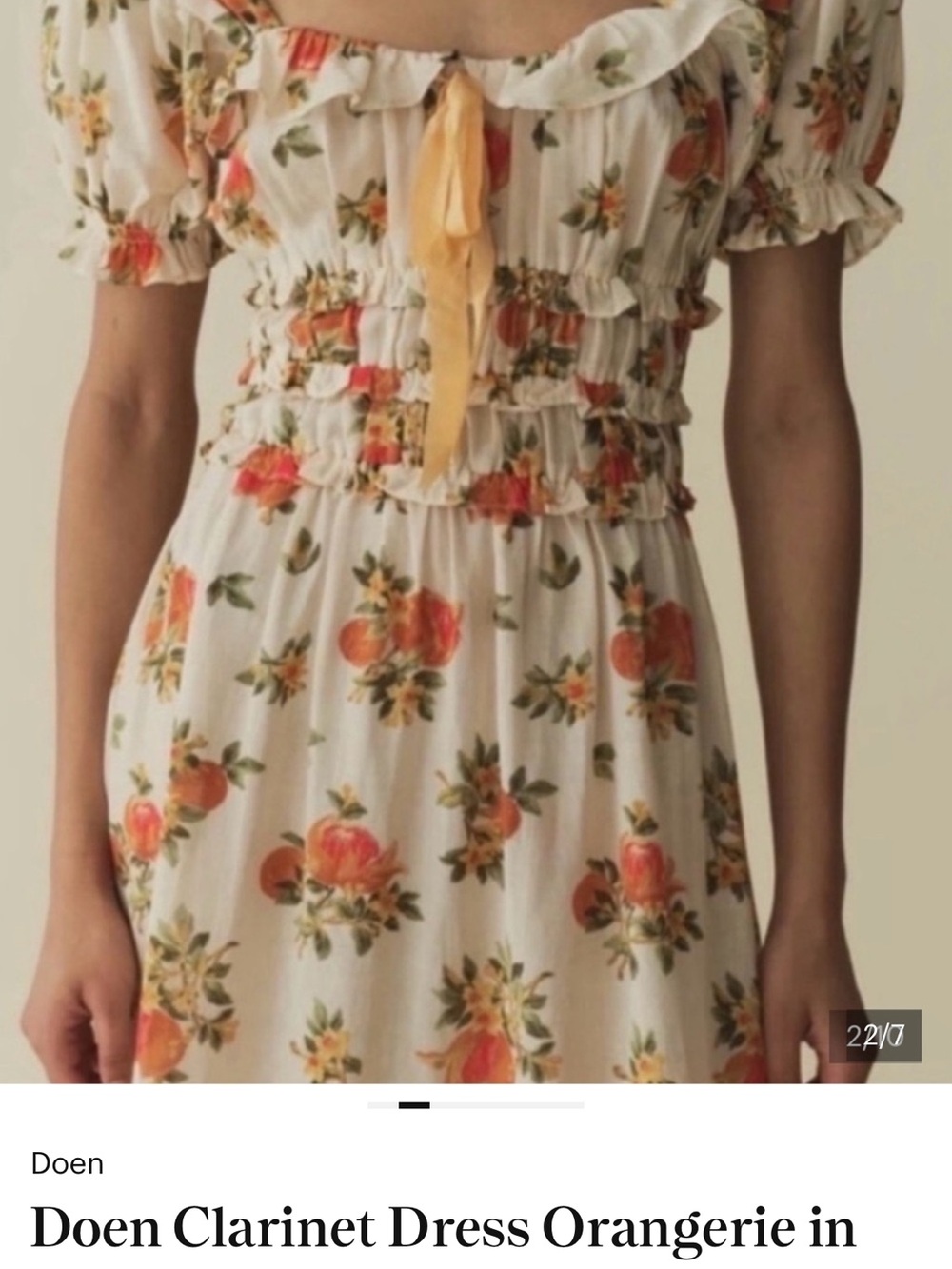 Doen clarinet dress in orangerie Floral Print